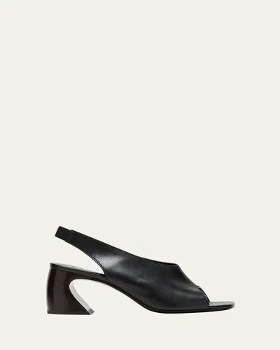 3.1 Phillip Lim Leather Slingback Sandals In Black