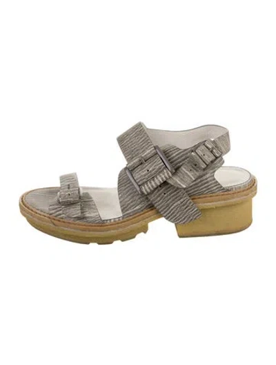 Pre-owned 3.1 Phillip Lim Leather Slingback Sandals In Gray
