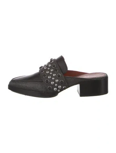 Pre-owned 3.1 Phillip Lim Leather Studded Accents Mules In Black