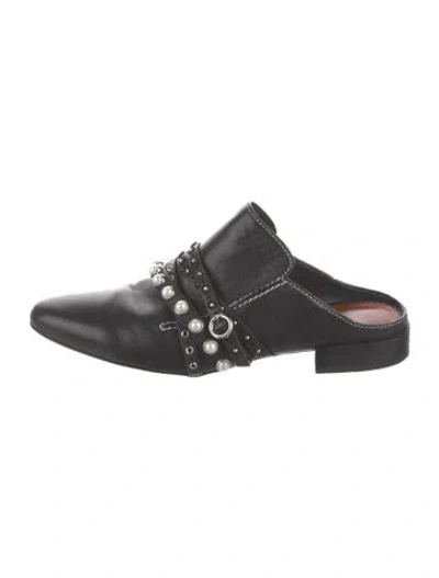 Pre-owned 3.1 Phillip Lim Leather Studded Accents Mules In Black