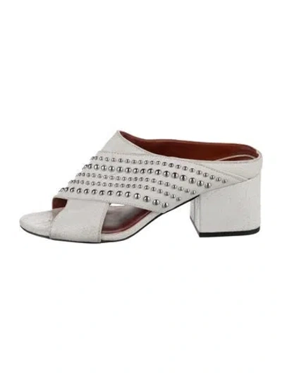 Pre-owned 3.1 Phillip Lim Leather Studded Accents Mules In White