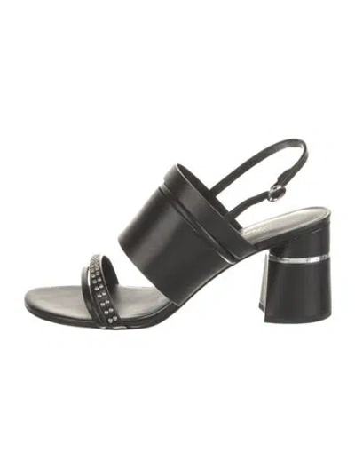 Pre-owned 3.1 Phillip Lim Leather Studded Accents Slingback Sandals In Black