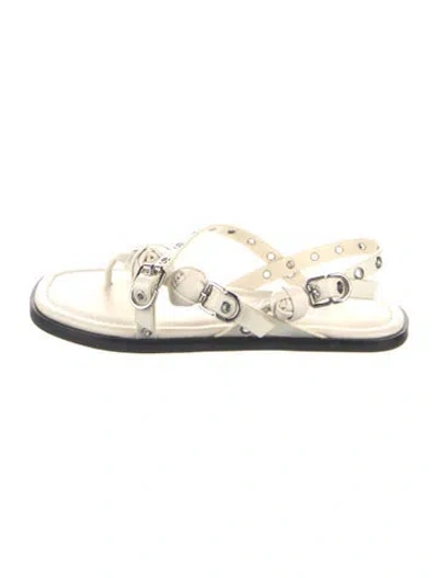 Pre-owned 3.1 Phillip Lim Leather Studded Accents Slingback Sandals In Neutral
