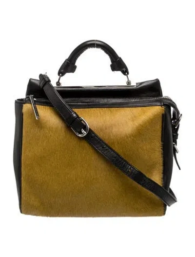 Pre-owned 3.1 Phillip Lim Leather Top Handle Bag In Black/yellow