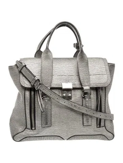 Pre-owned 3.1 Phillip Lim Leather Top Handle Bag In Metallic/silver