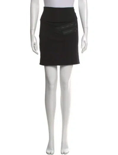 Pre-owned 3.1 Phillip Lim Leather Trim Embellishment Knee-length Skirt In Black