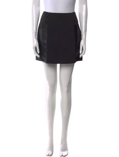 Pre-owned 3.1 Phillip Lim Leather Trim Embellishment Mini Skirt In Black