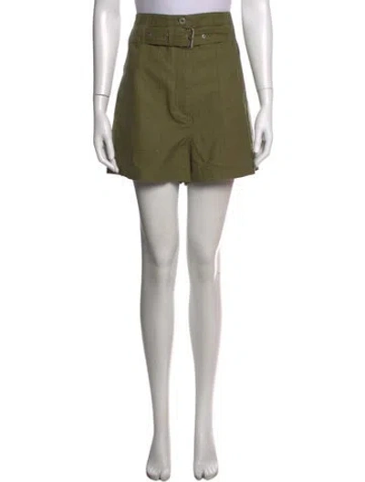 Pre-owned 3.1 Phillip Lim Leather Trim Embellishment Mini Skirt In Green