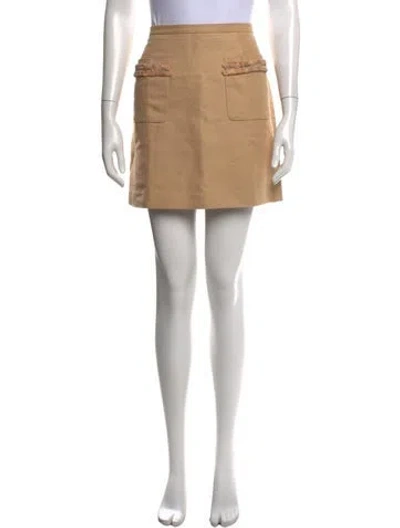 Pre-owned 3.1 Phillip Lim Leather Trim Embellishment Mini Skirt In Neutrals