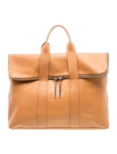 Pre-owned 3.1 Phillip Lim Leather Weekender Bag In Neutral