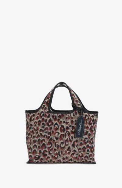 3.1 Phillip Lim Leopard Embroidered Mini Market Tote In Brown