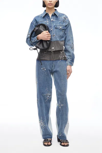 3.1 Phillip Lim Liberty Embellished Slouchy Jean In Blue