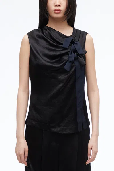 3.1 Phillip Lim Liberty Satin Top In Black