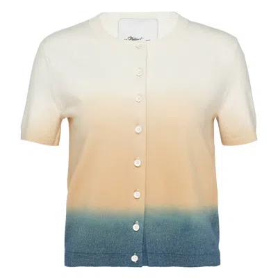 3.1 Phillip Lim Lightweight Short Sleeve Button-up Cardigan In Multi