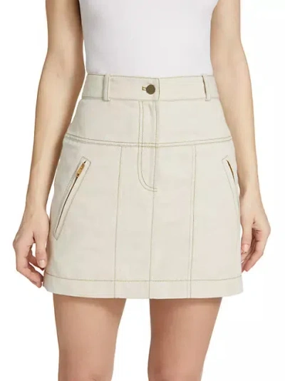 3.1 Phillip Lim Linen Denim Mini Skirt In Neutral