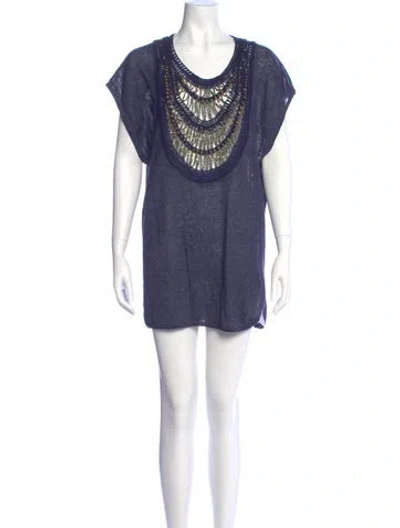 Pre-owned 3.1 Phillip Lim Linen Mini Dress In Blue