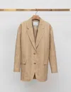 3.1 Phillip Lim Linen Plaid Oversized Blazer In Brown