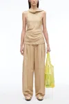 3.1 Phillip Lim Linen Plaid Sleeveless Draped Top In Brown