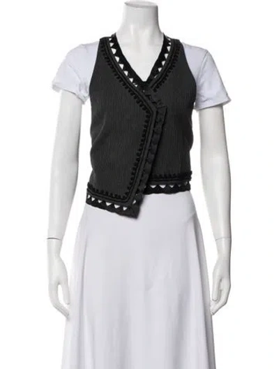 Pre-owned 3.1 Phillip Lim Linen Striped Vest W/ Tags In Black