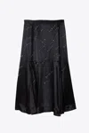 3.1 Phillip Lim Liquid Satin Midi Skirt With Rainfall Embelishments In Black