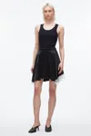 3.1 Phillip Lim Liquid Satin Mini Skirt In Blk-ivory