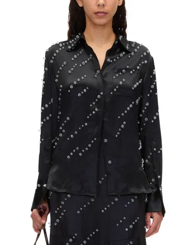 3.1 Phillip Lim Liquid Satin Pajama Shirt In Animal Print