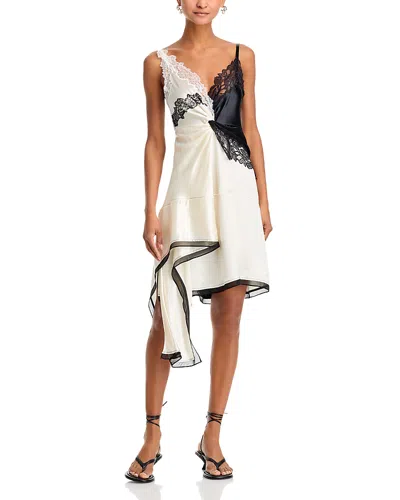 3.1 Phillip Lim Liquid Satin Sleeveless Slip Dress In Ivory Blk