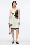 3.1 Phillip Lim Womens Ivory Blk Liquid Satin Embroidered Woven Midi Dress In Ivory-blk