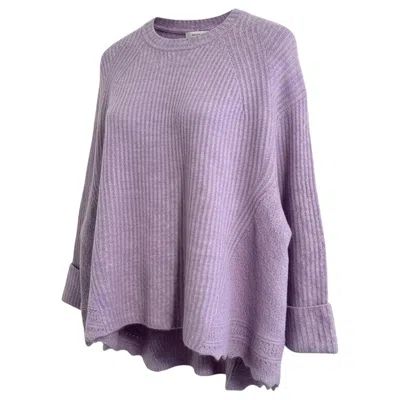 Pre-owned 3.1 Phillip Lim Lofty Long Pullover Sweater Soft Lilac Oversized Xs Embroidery In Gray