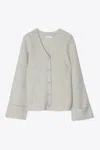 3.1 Phillip Lim Lofty Rib Cardigan With Lace Detail In Gray