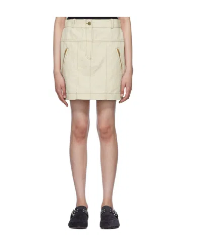 3.1 Phillip Lim Logo Denim Skirt In Nude