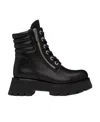 3.1 Phillip Lim Kate Lug-sole Zip Duo Combat Booties, Black In Black