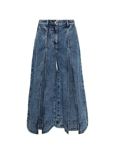 3.1 Phillip Lim Logo-patch Culotte Jeans In Blue