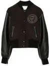 3.1 Phillip Lim Logo-patch Knitted Bomber Jacket In Brown