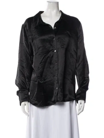 Pre-owned 3.1 Phillip Lim Long Sleeve Button-up Top In Black