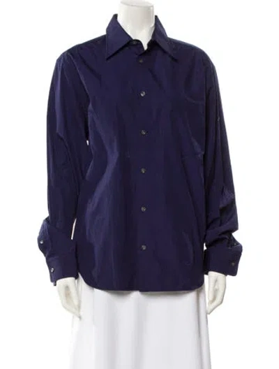 Pre-owned 3.1 Phillip Lim Long Sleeve Button-up Top In Blue