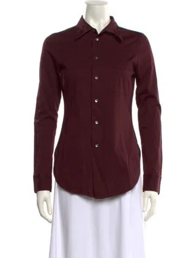 Pre-owned 3.1 Phillip Lim Long Sleeve Button-up Top In Burgundy