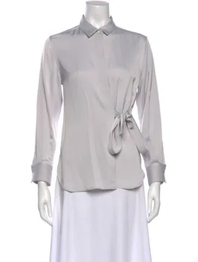 Pre-owned 3.1 Phillip Lim Long Sleeve Button-up Top In Gray