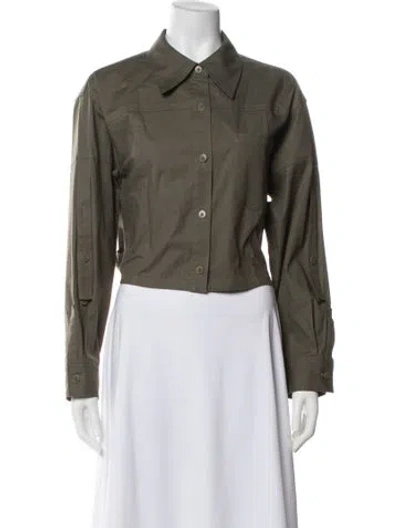 Pre-owned 3.1 Phillip Lim Long Sleeve Button-up Top In Green