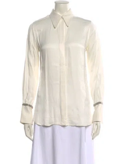 Pre-owned 3.1 Phillip Lim Long Sleeve Button-up Top In Neutral