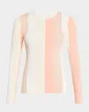 3.1 Phillip Lim Long-sleeve Color Block Top In Ivory Multi