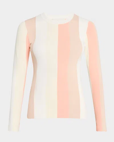 3.1 Phillip Lim Long-sleeve Color Block Top In Ivory Multi