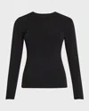 3.1 Phillip Lim Long-sleeve Compact Rib-knit Top In Black