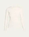 3.1 Phillip Lim Long-sleeve Compact Rib-knit Top In Ivory