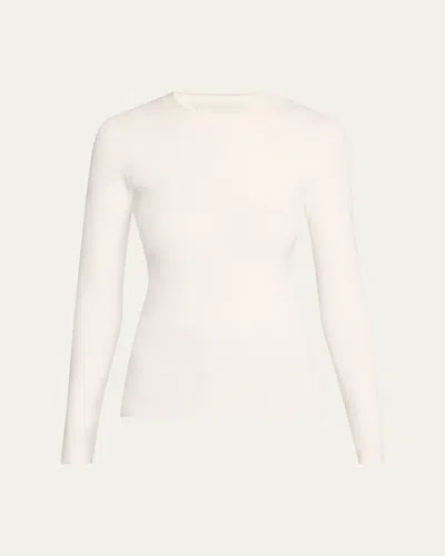 3.1 Phillip Lim Long-sleeve Compact Rib-knit Top In Ivory