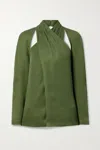 3.1 Phillip Lim Long Sleeve Cross Front Blouse In Green
