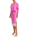 3.1 Phillip Lim Long Sleeve Draped Knit Dress In Pink