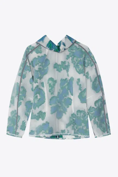 3.1 Phillip Lim Long Sleeve Fil Coupé Abstract Daisy Top In Blue