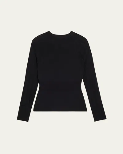 3.1 Phillip Lim Long-sleeve Mock-neck Top In Black