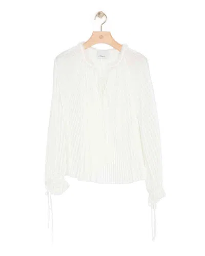 3.1 Phillip Lim Long Sleeve Pleated Blouse In White